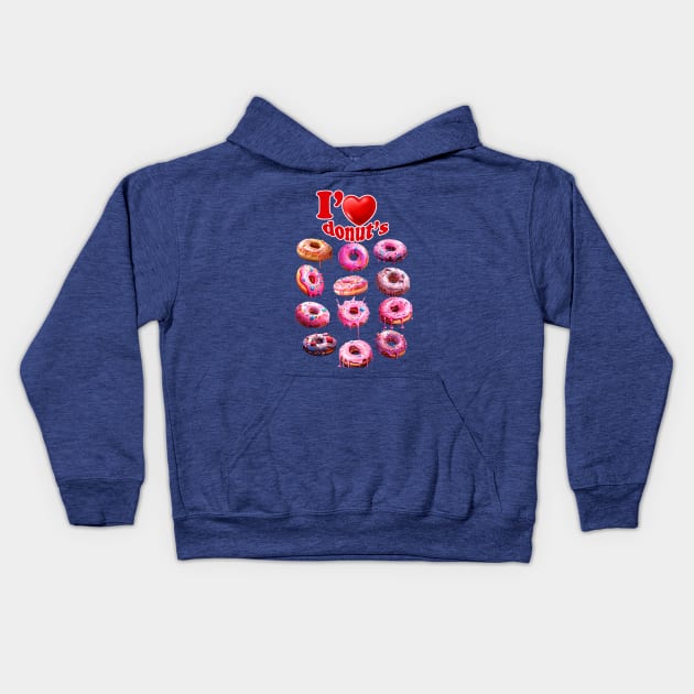 I love my donuts so much Kids Hoodie by enyeniarts